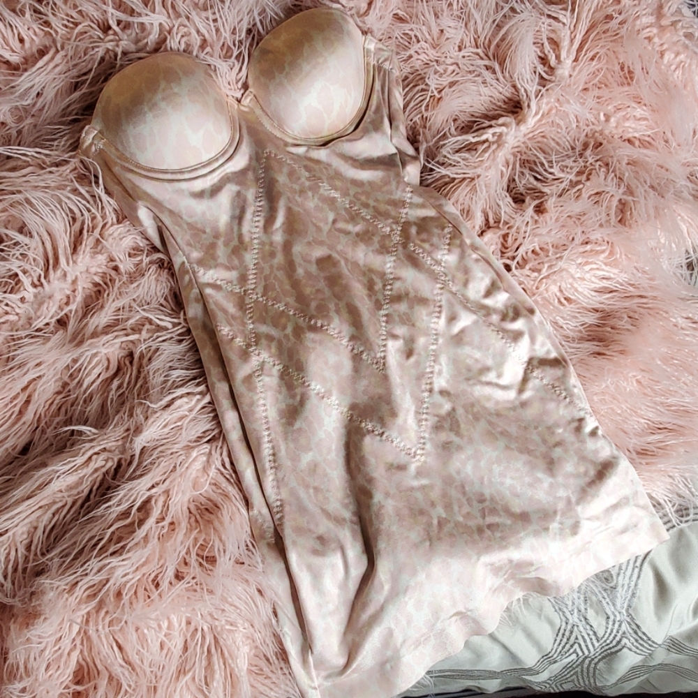 Pink leopard Victoria's secret slip dress sz 36 A